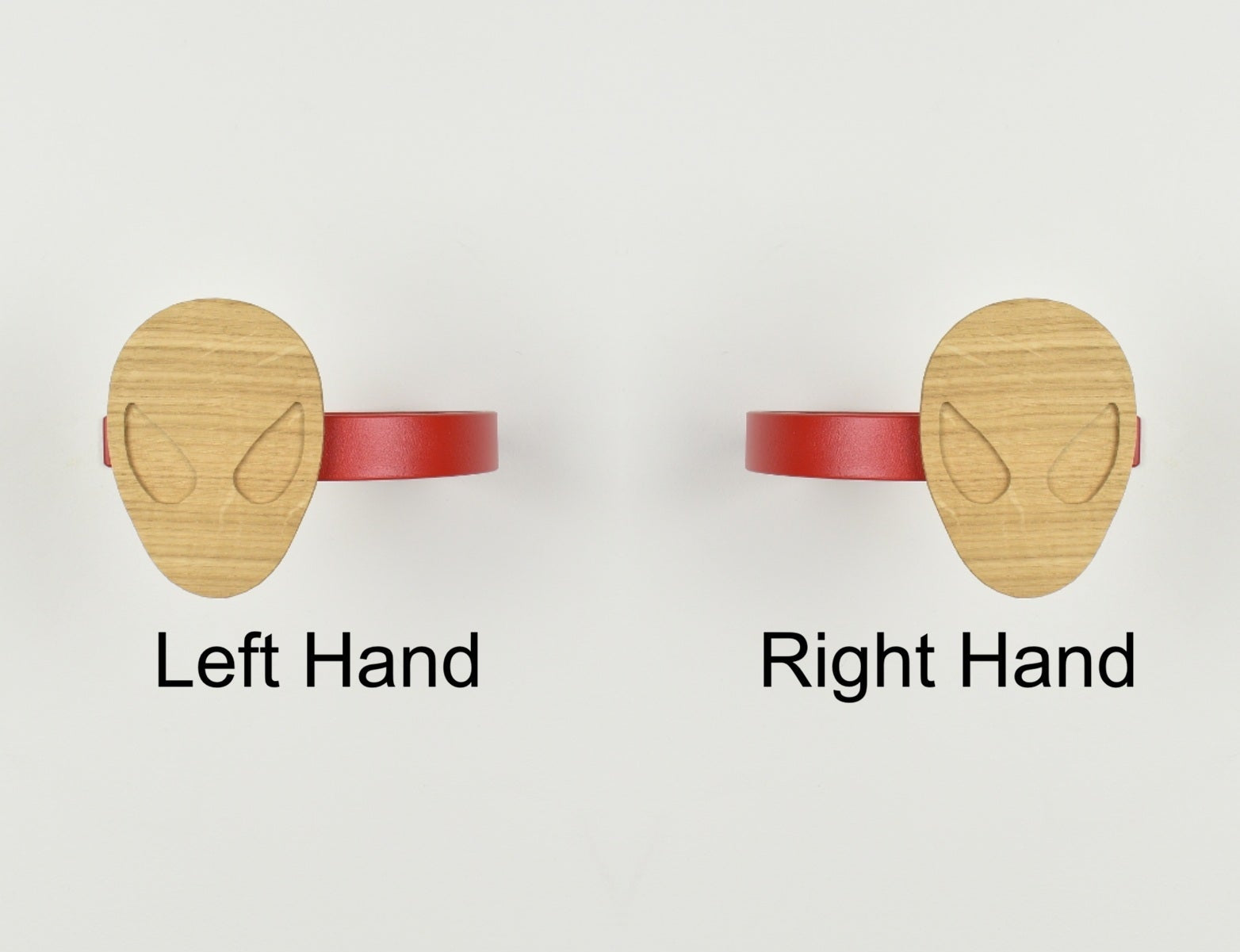 Superhero curtain tiebacks showing right hand and left hand options - spiderman oak tiebacks for kids