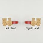 Vehicle curtain tiebacks showing right hand and left hand options - Train oak tiebacks for kids
