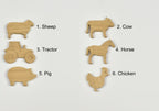 Farm animal curtain tiebacks - 6 designs numbered reference guide 