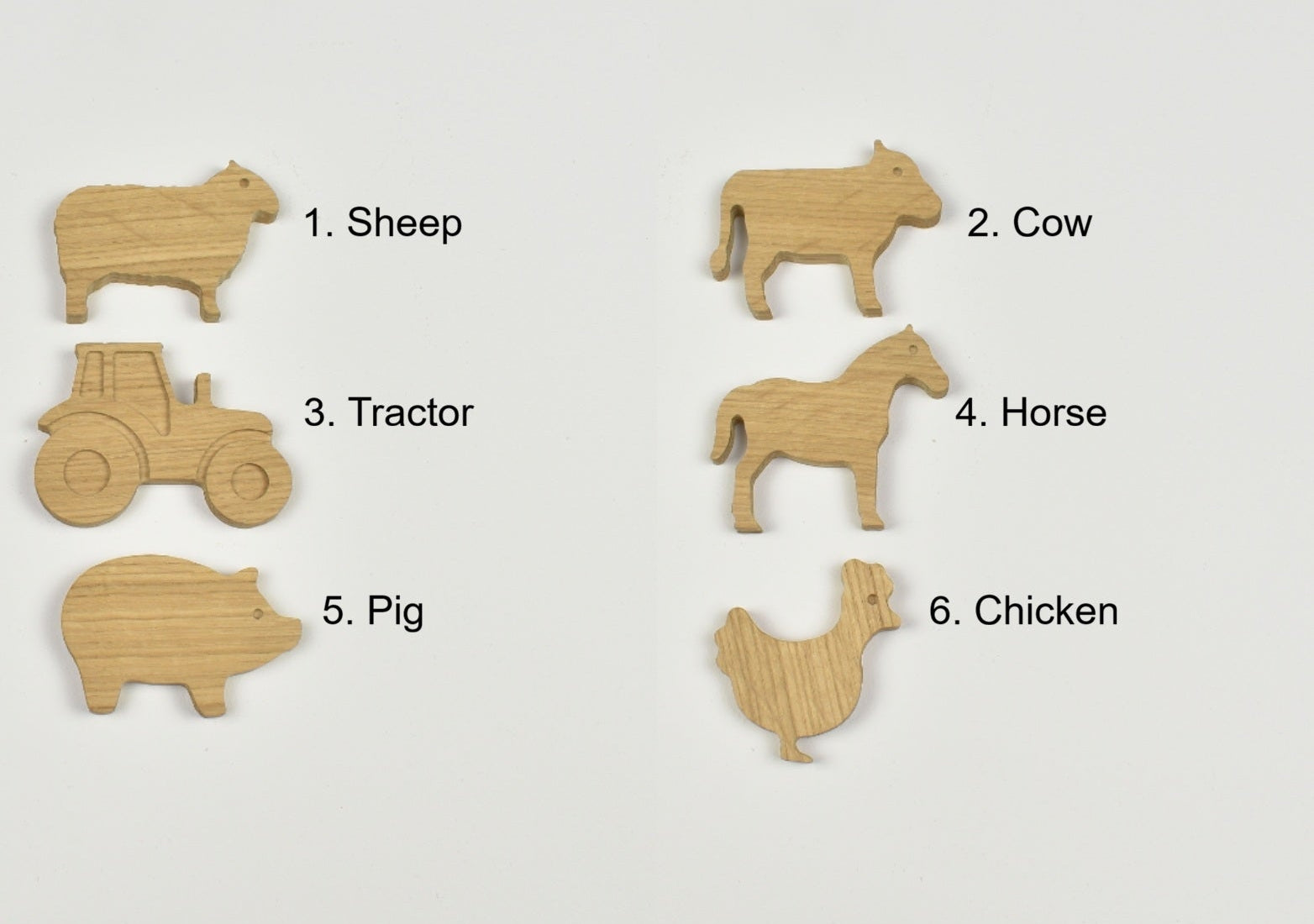 Farm animal curtain tiebacks - 6 designs numbered reference guide 