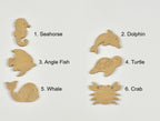 Ocean animal curtain tiebacks - 6 designs numbered reference guide 