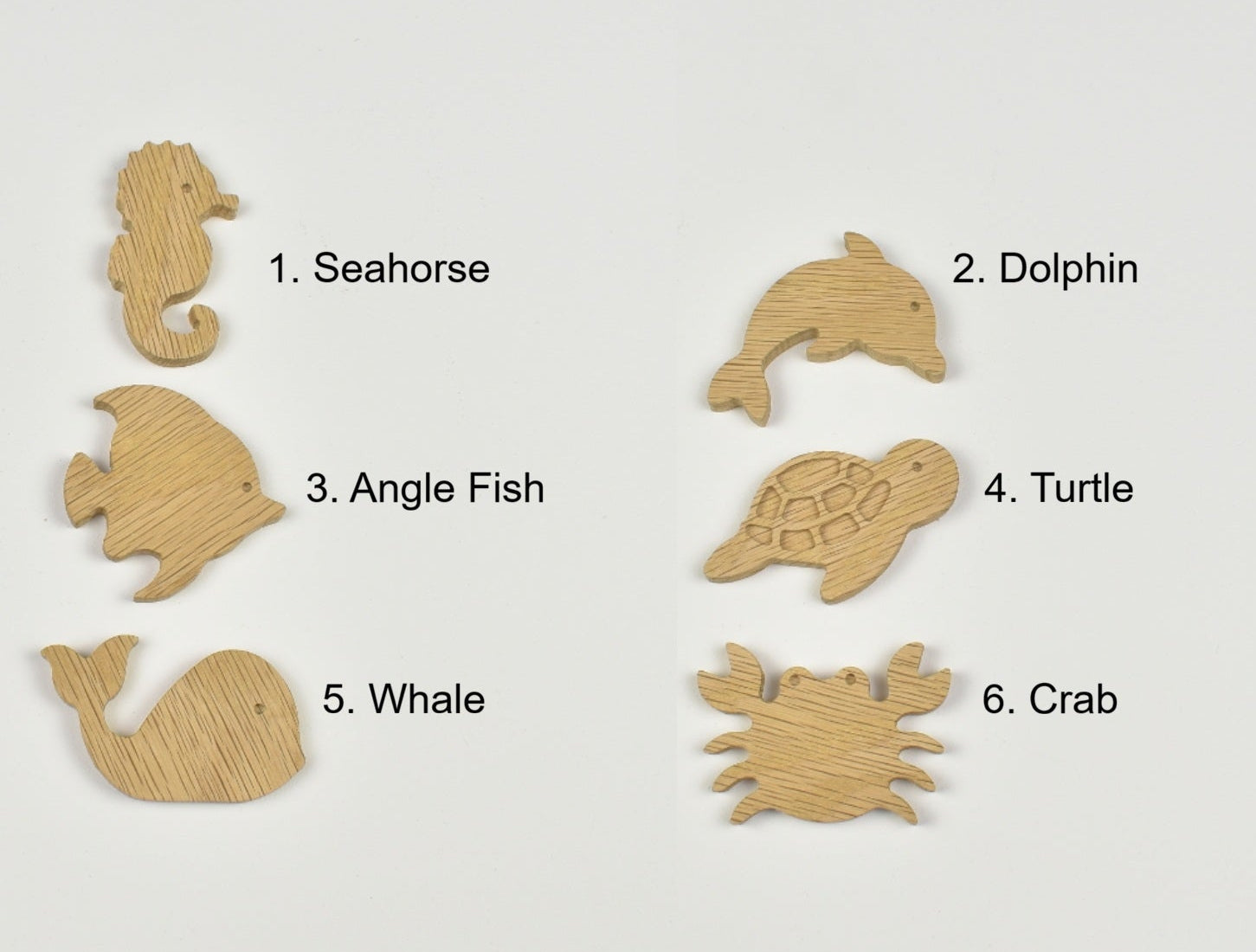 Ocean animal curtain tiebacks - 6 designs numbered reference guide 