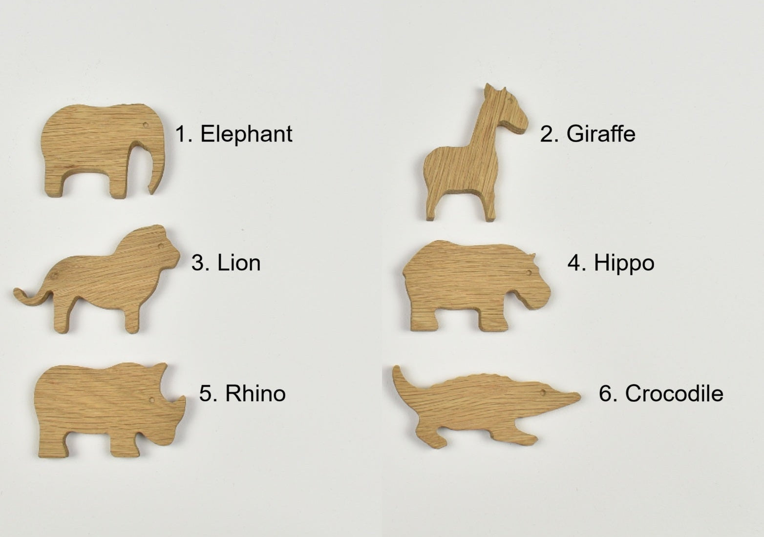 Safari curtain tiebacks - 6 designs numbered reference guide 