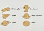 Space theme curtain tiebacks - 6 designs numbered reference guide 