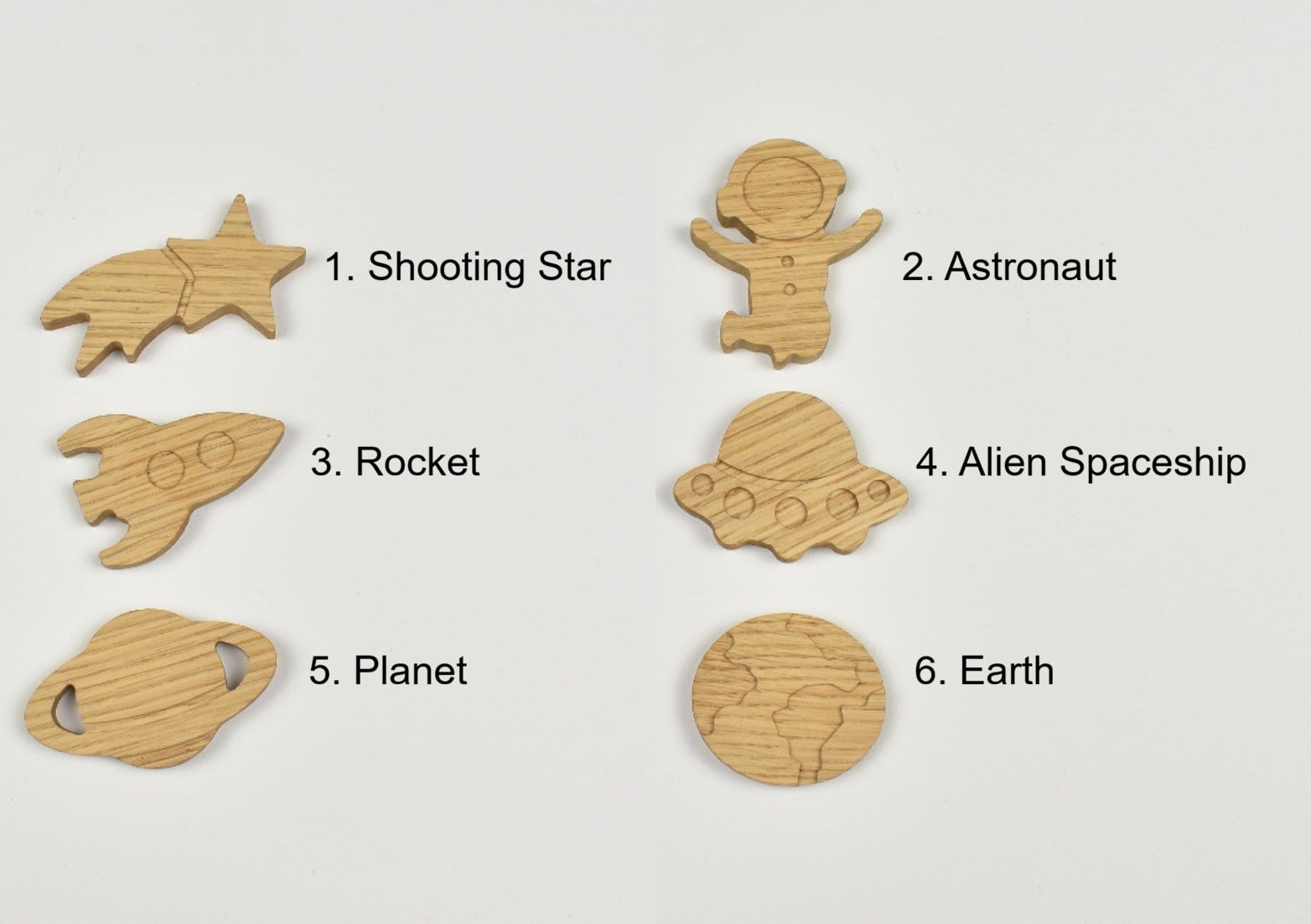 Space theme curtain tiebacks - 6 designs numbered reference guide 