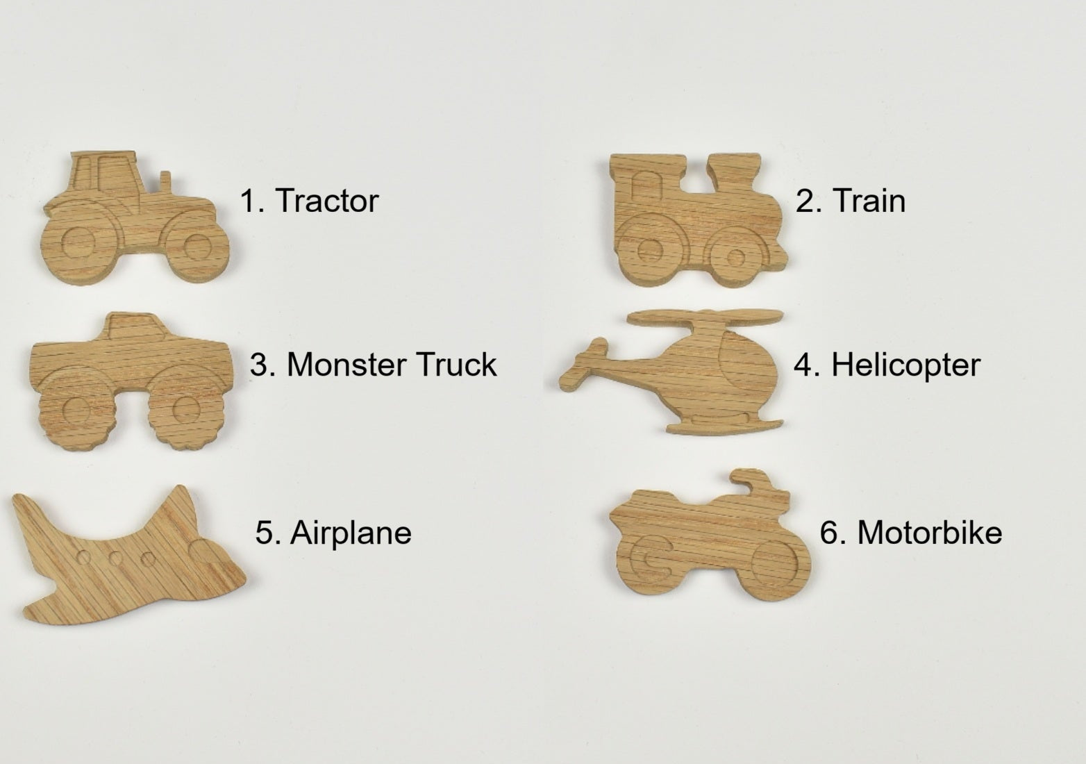 vehicle curtain tiebacks - 6 designs numbered reference guide 