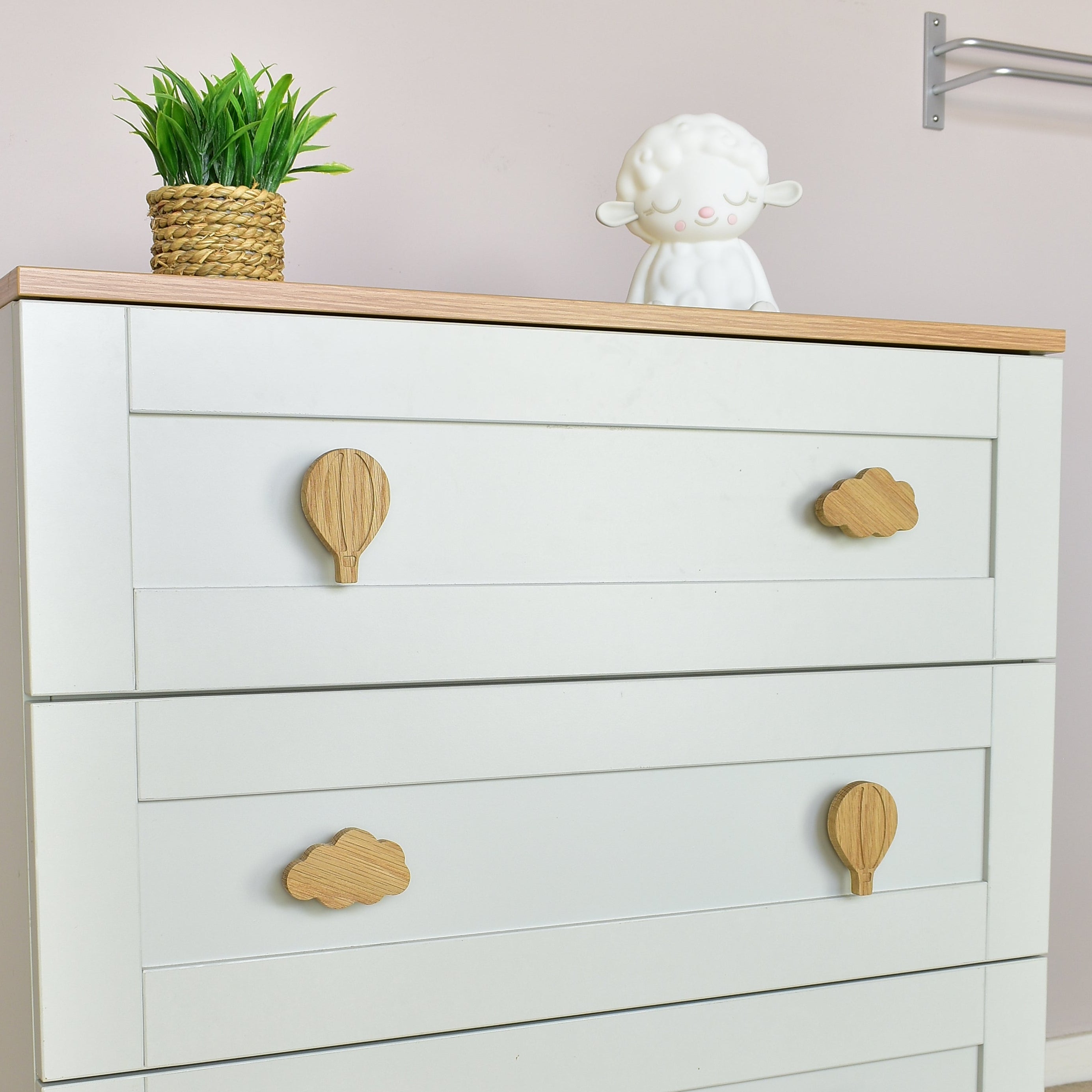 Hot Air Balloon & Cloud Drawer Knobs Kids Drawer Pull Handles