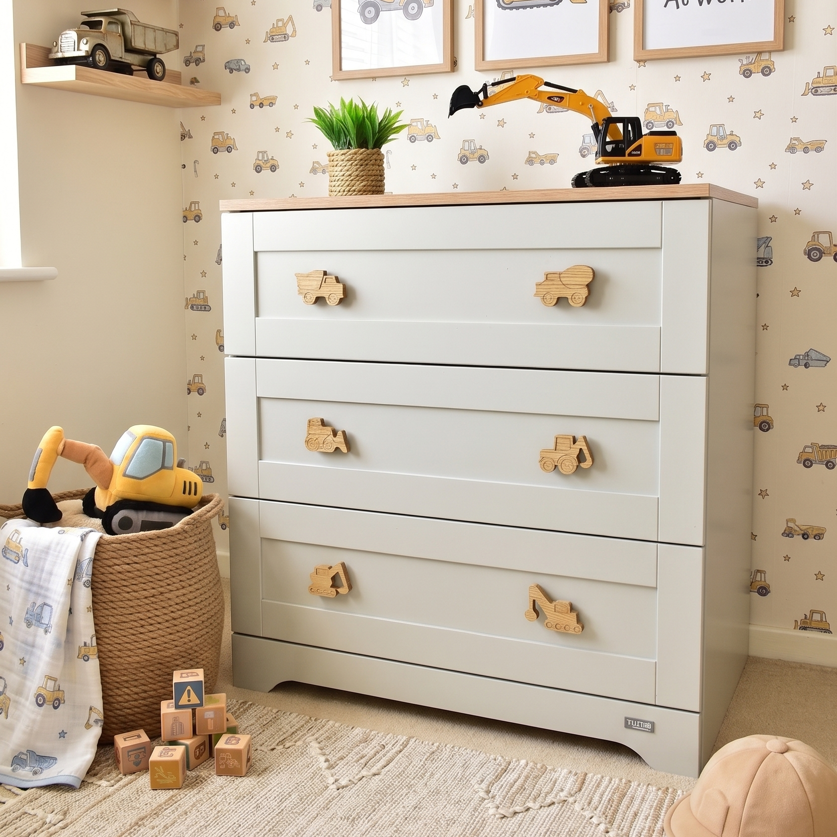 Construction Truck Drawer Knobs for Kids – Cute Nursery Cabinet Handles & Drawer Pulls