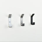 metal double wall hooks - silver, pewter & black colours