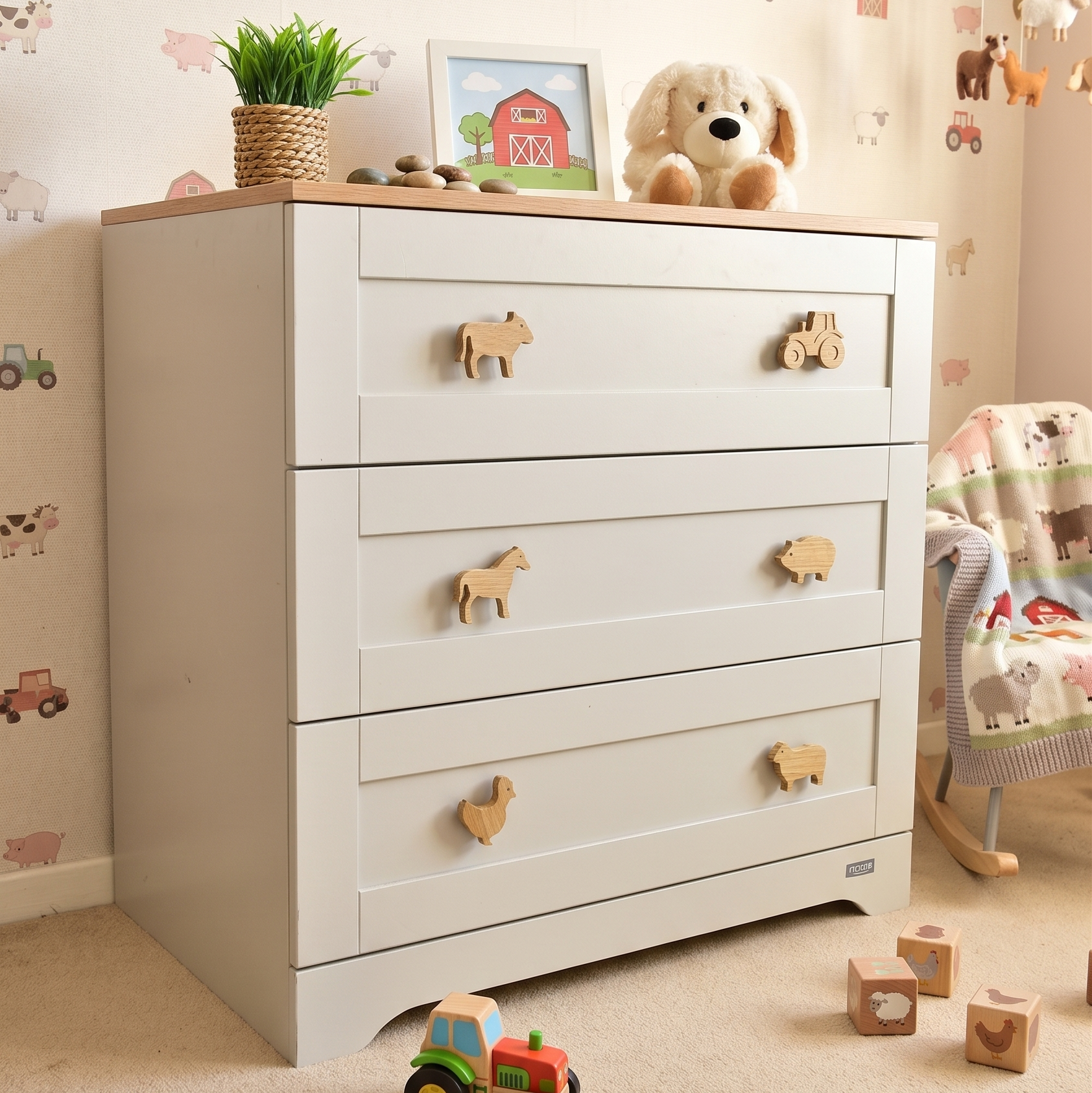 Farm Theme Drawer Knobs for Kids – Cute Nursery Cabinet Handles & Drawer Pulls