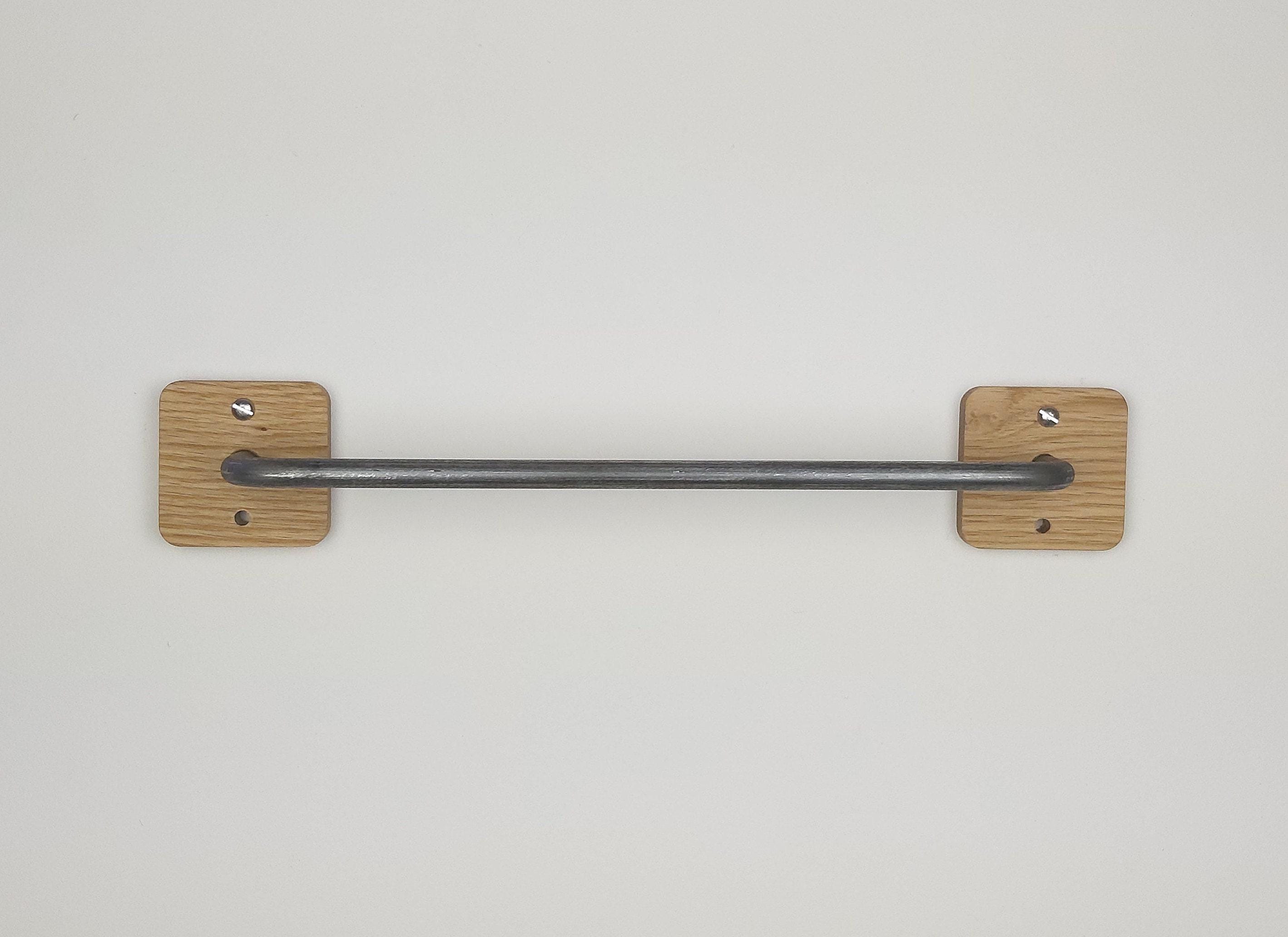 Oak & Pewter Towel Rail | Modern Farmhouse Decor