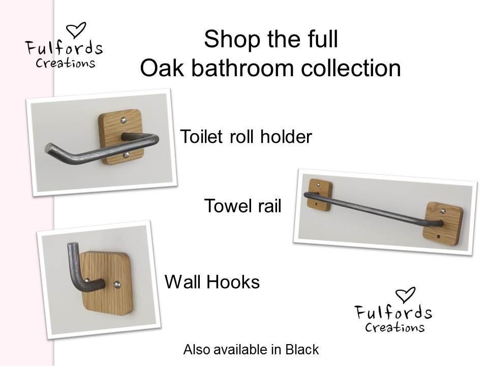 Oak & Pewter Wall Hook | Modern Farmhouse Decor