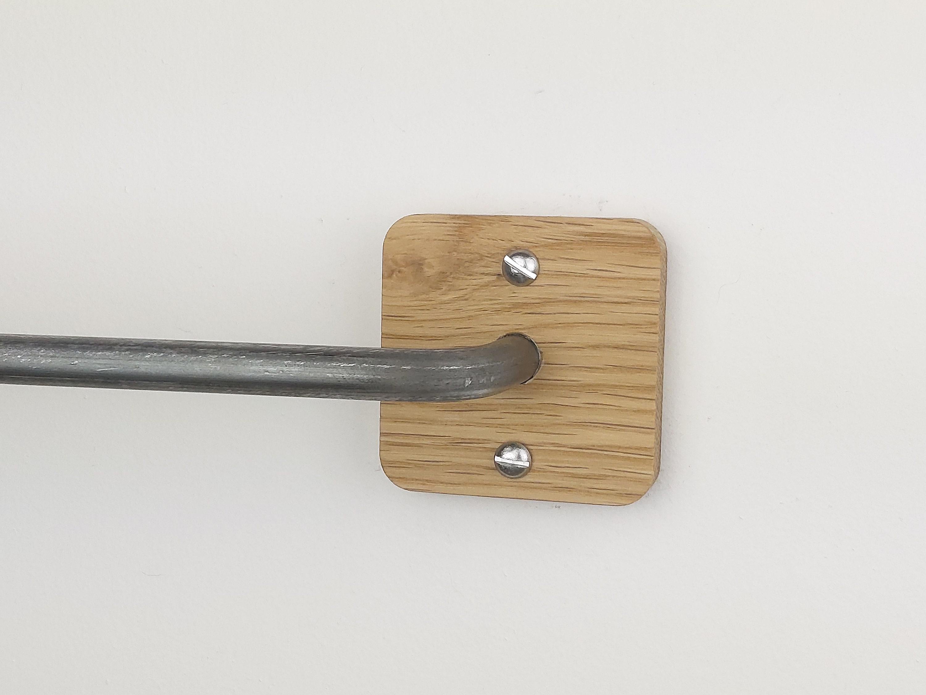 Oak & Pewter Towel Rail | Modern Farmhouse Decor