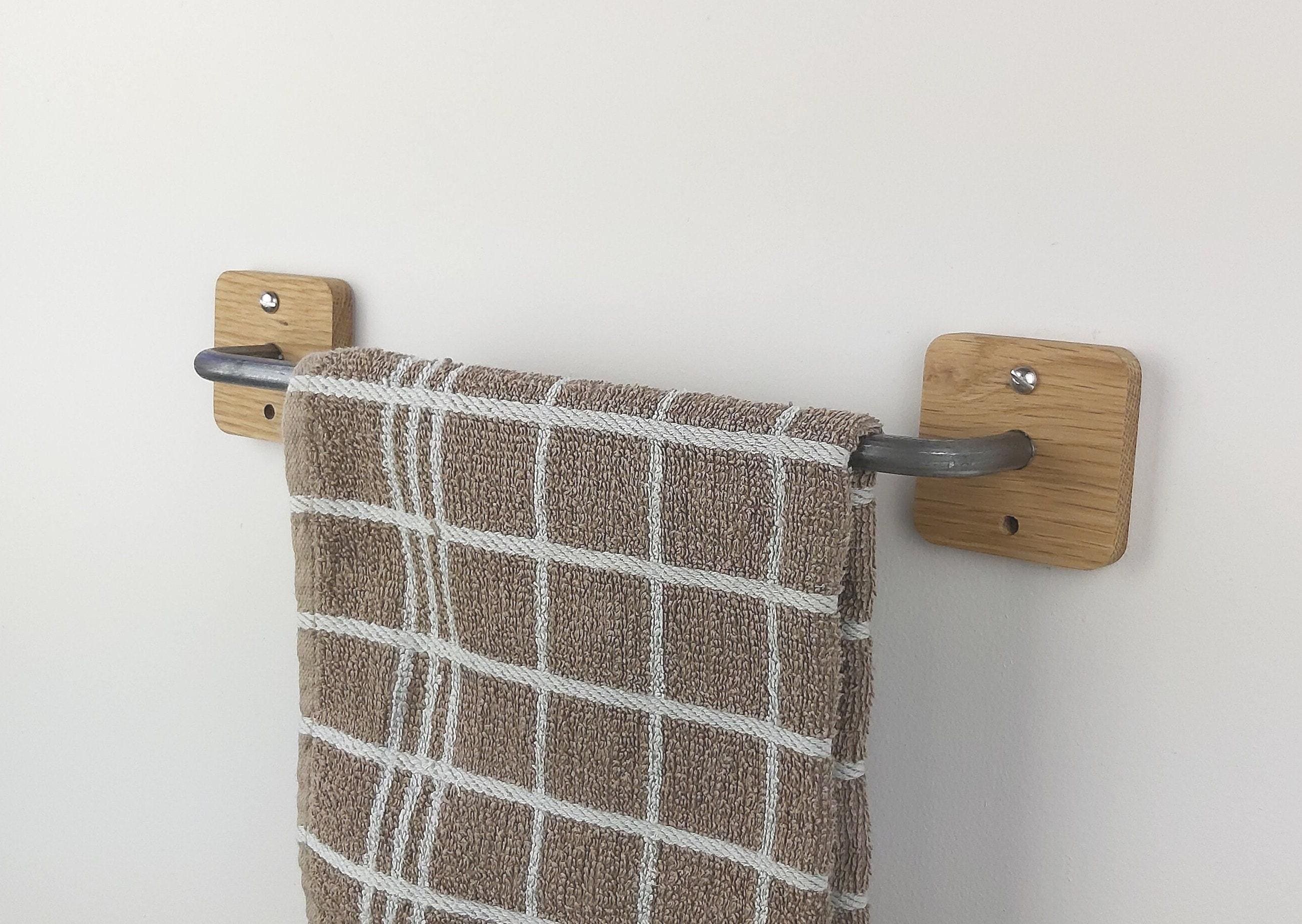 Oak & Pewter Towel Rail | Modern Farmhouse Decor