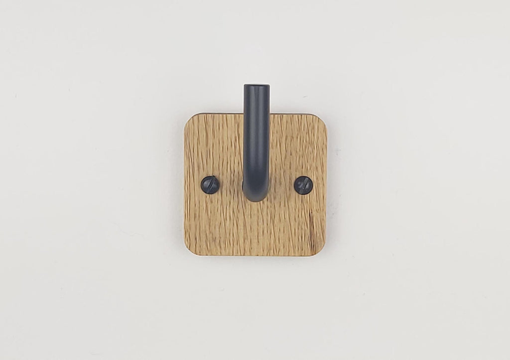Oak & Black Wall Hook | Modern Farmhouse Decor