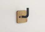 Oak & Black Wall Hook | Modern Farmhouse Decor