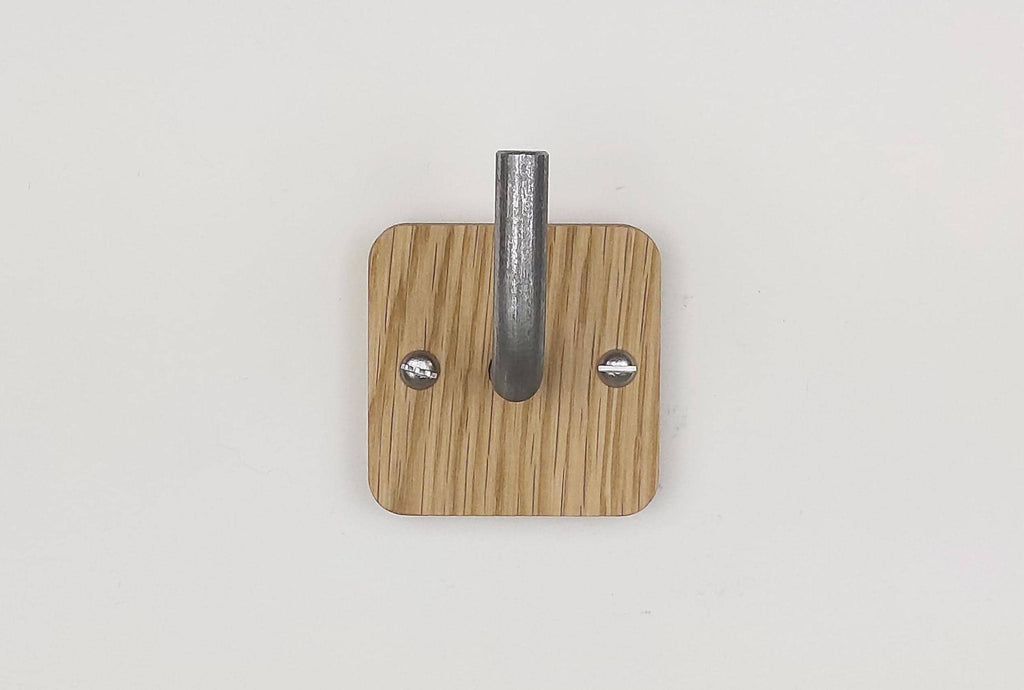 Oak & Pewter Wall Hook | Modern Farmhouse Decor