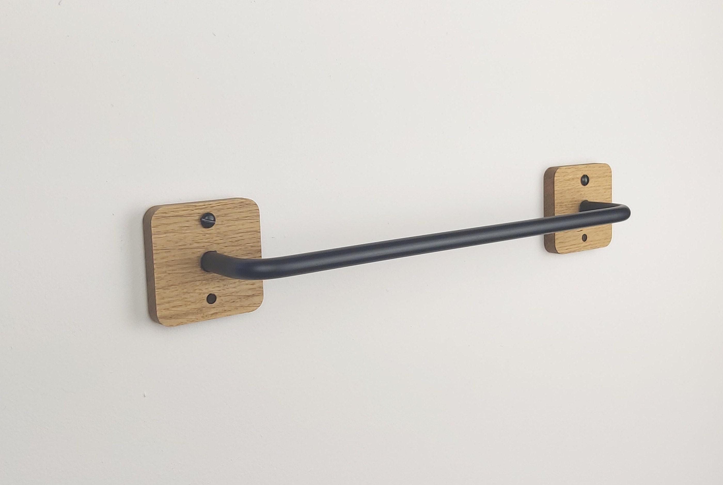 Oak & Black Towel Rail | Modern Farmhouse Decor