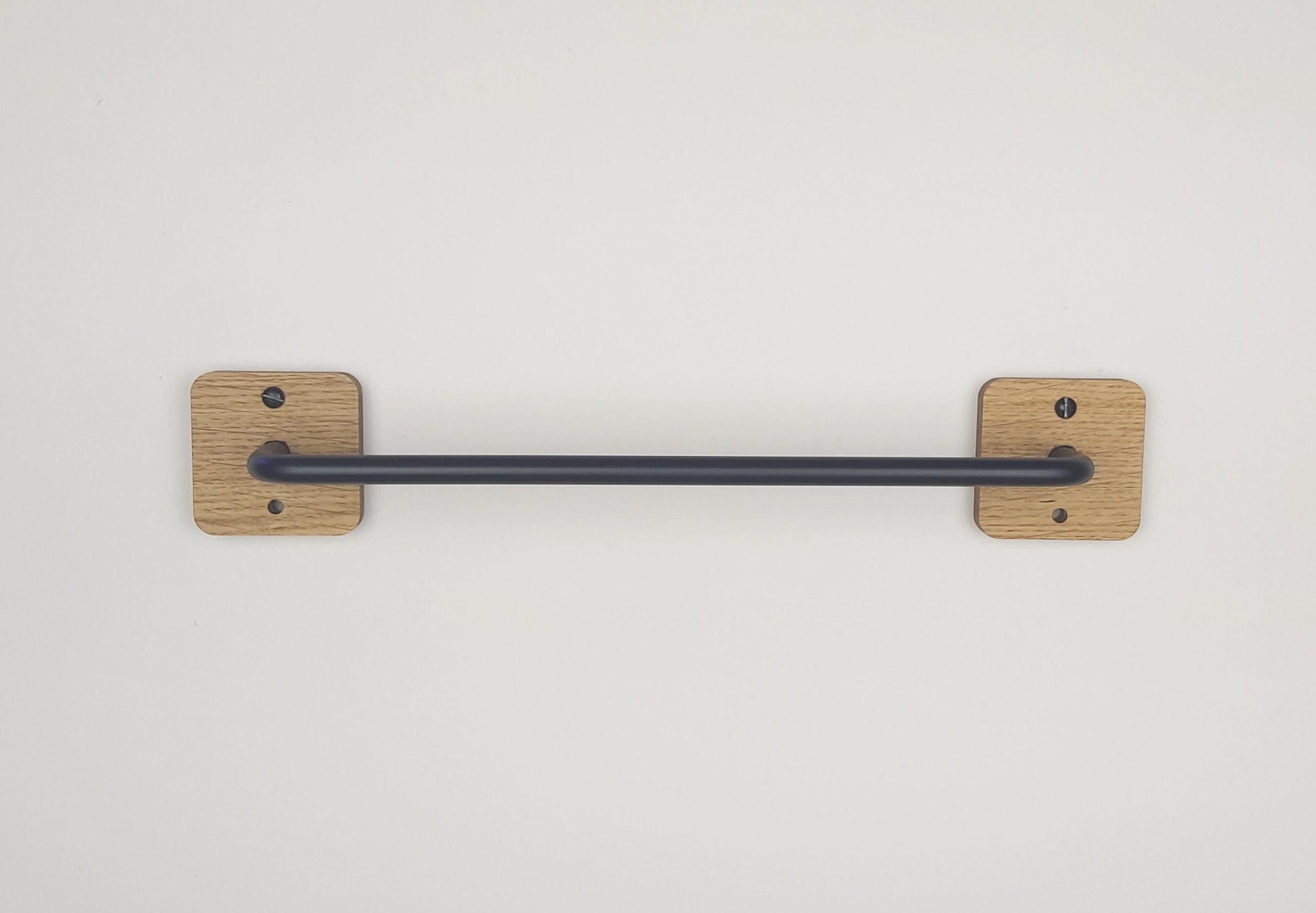 Oak & Black Towel Rail | Modern Farmhouse Decor