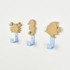 Ocean theme wall hooks for kids - colourful coat hooks