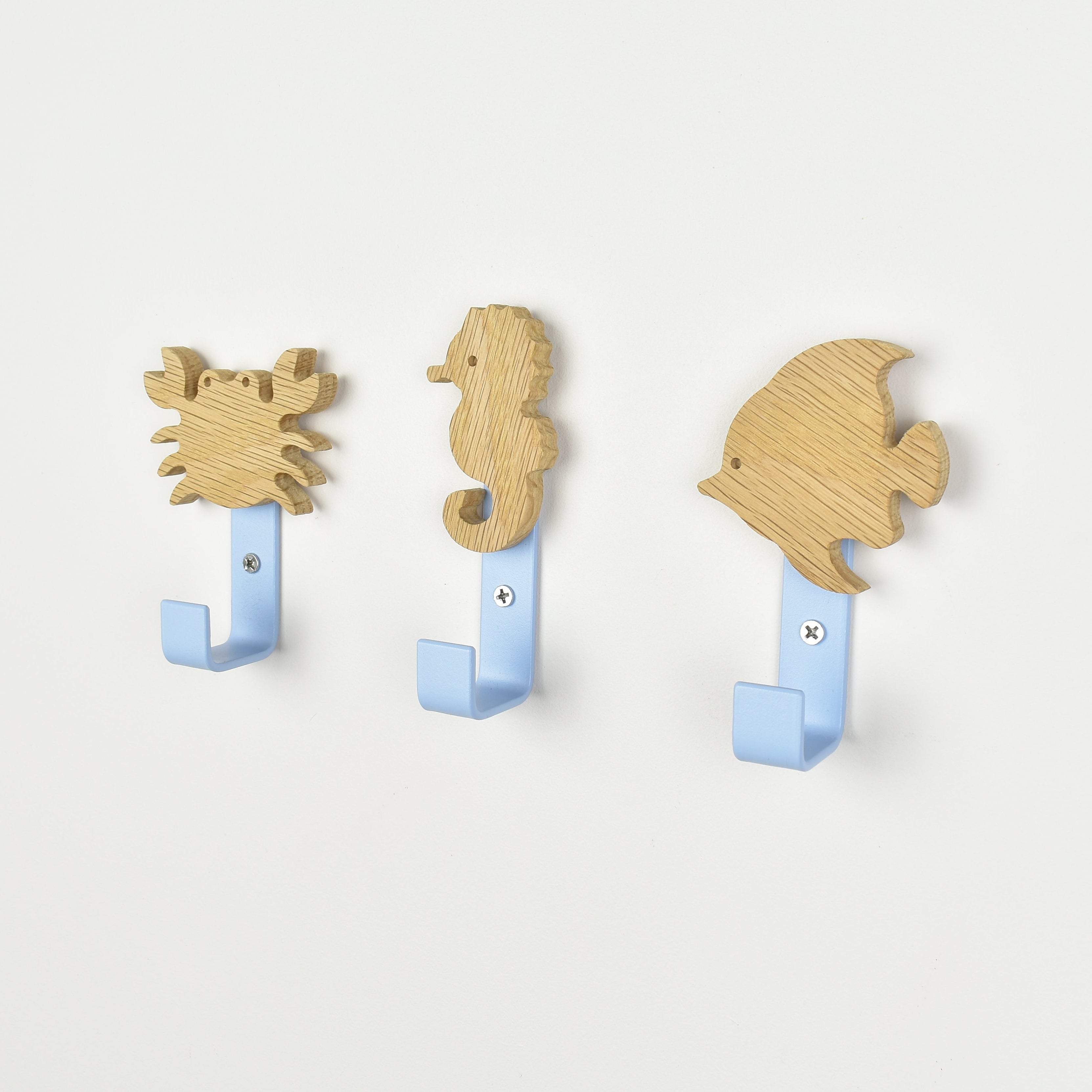 Ocean theme wall hooks for kids - colourful coat hooks