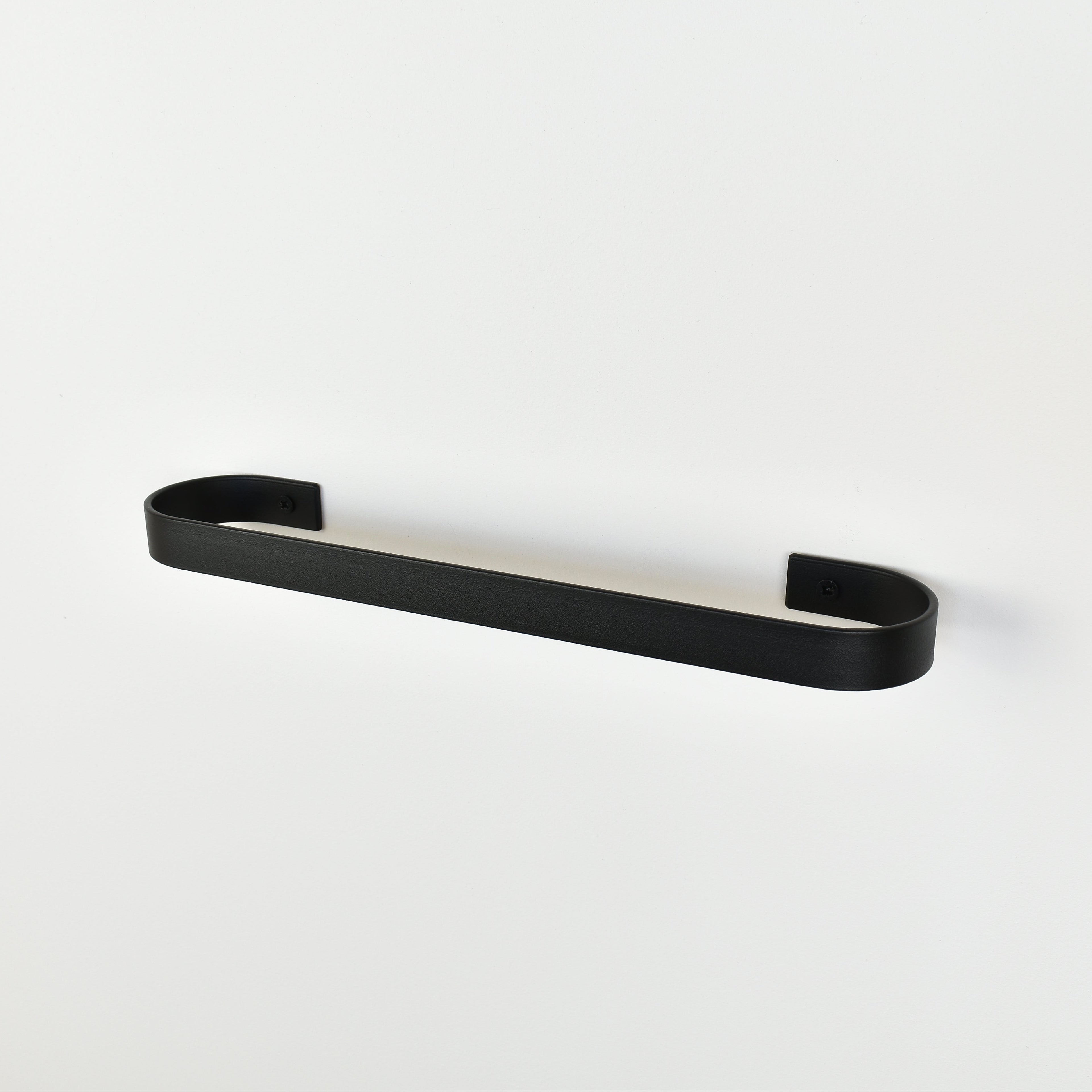 black metal towel rail with rounded edges for kitchen and bathroom