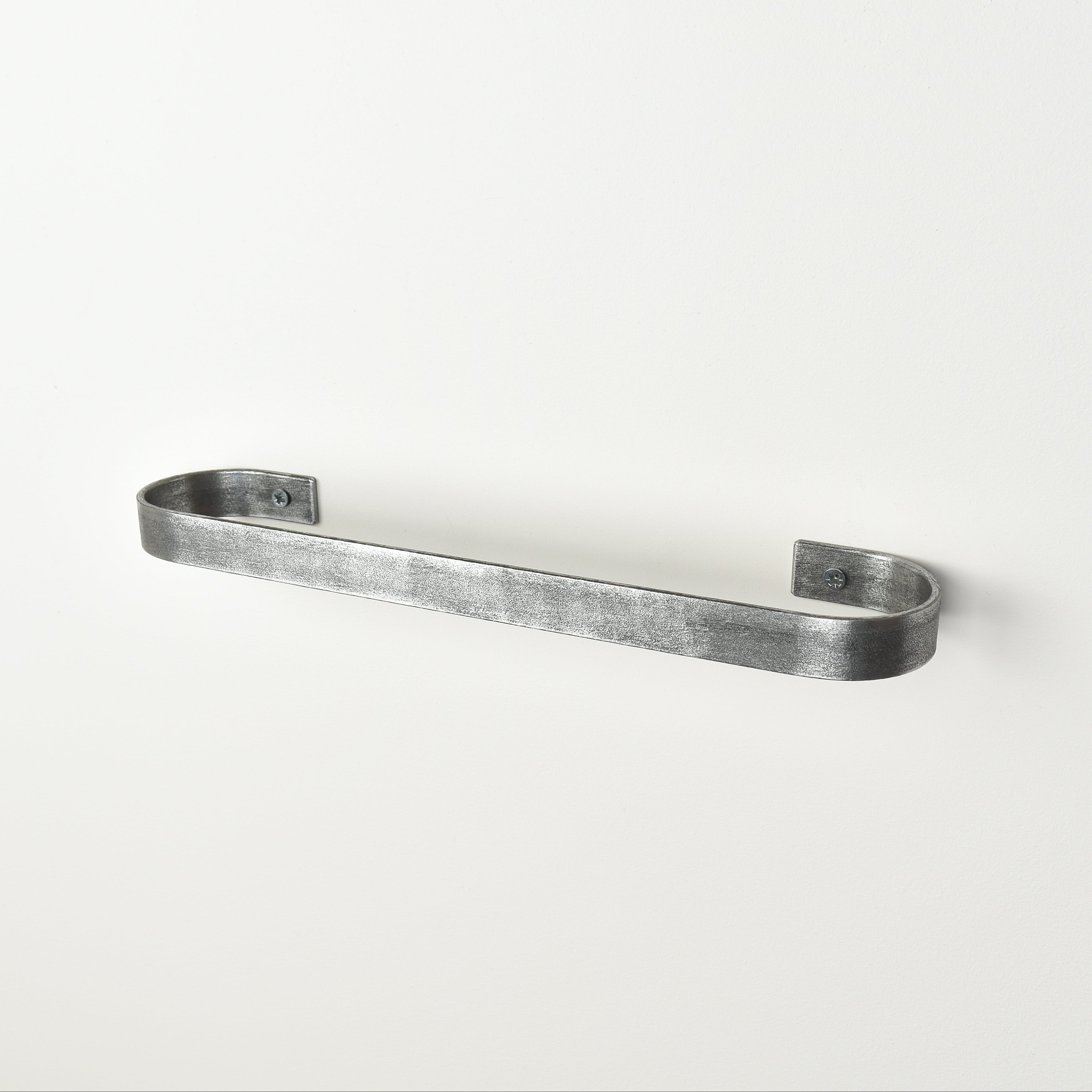 rounded edge pewter metal towel rail for kitchen and bathroom