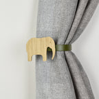 Wooden elephant shape curtain tieback