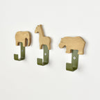 Safari animal wall hooks - colourful coat hooks 