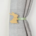 Wooden rabbit shape curtain tieback
